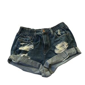 Arizona hi rise jean shorts juniors 7‎ distressed